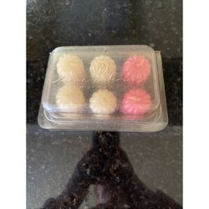 Home Interiors Votive Candles Pink Cream Scented Vintage Textured NEW 6 Candles